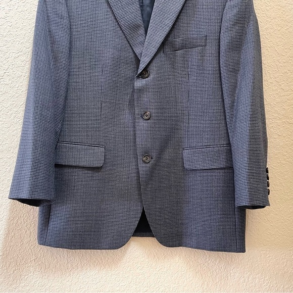 Ralph Lauren Suit Blazer Wool Check Plaid Dillard’s Classic Timeless Blue 40S - Picture 4 of 15